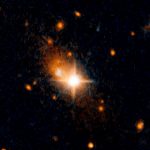 This image, taken by NASA's Hubble Space Telescope, reveals an unusual sight: a runaway quasar fleeing from its galaxy's central hub. A quasar is the visible, energetic signature of a black hole. Black holes cannot be observed directly, but they are the energy source at the heart of quasars — intense, compact gushers of radiation that can outshine an entire galaxy. Credits: NASA, ESA, and M. Chiaberge (STScI and JHU)