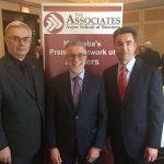 (L-R) U of M President David Barnard, Dean of the Asper School of Business Michael Benarroch and Associates Chair John Proven.