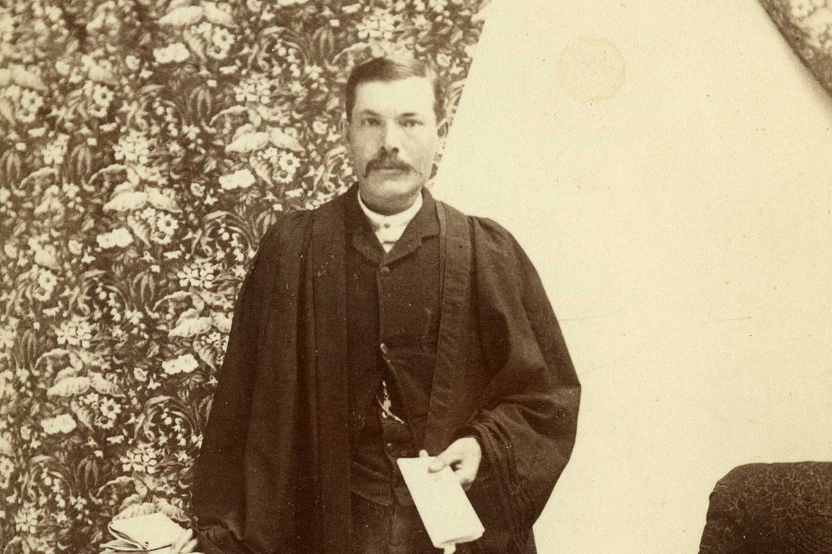 William Reginald Gunn, the first University of Manitoba graduate, in 1880.