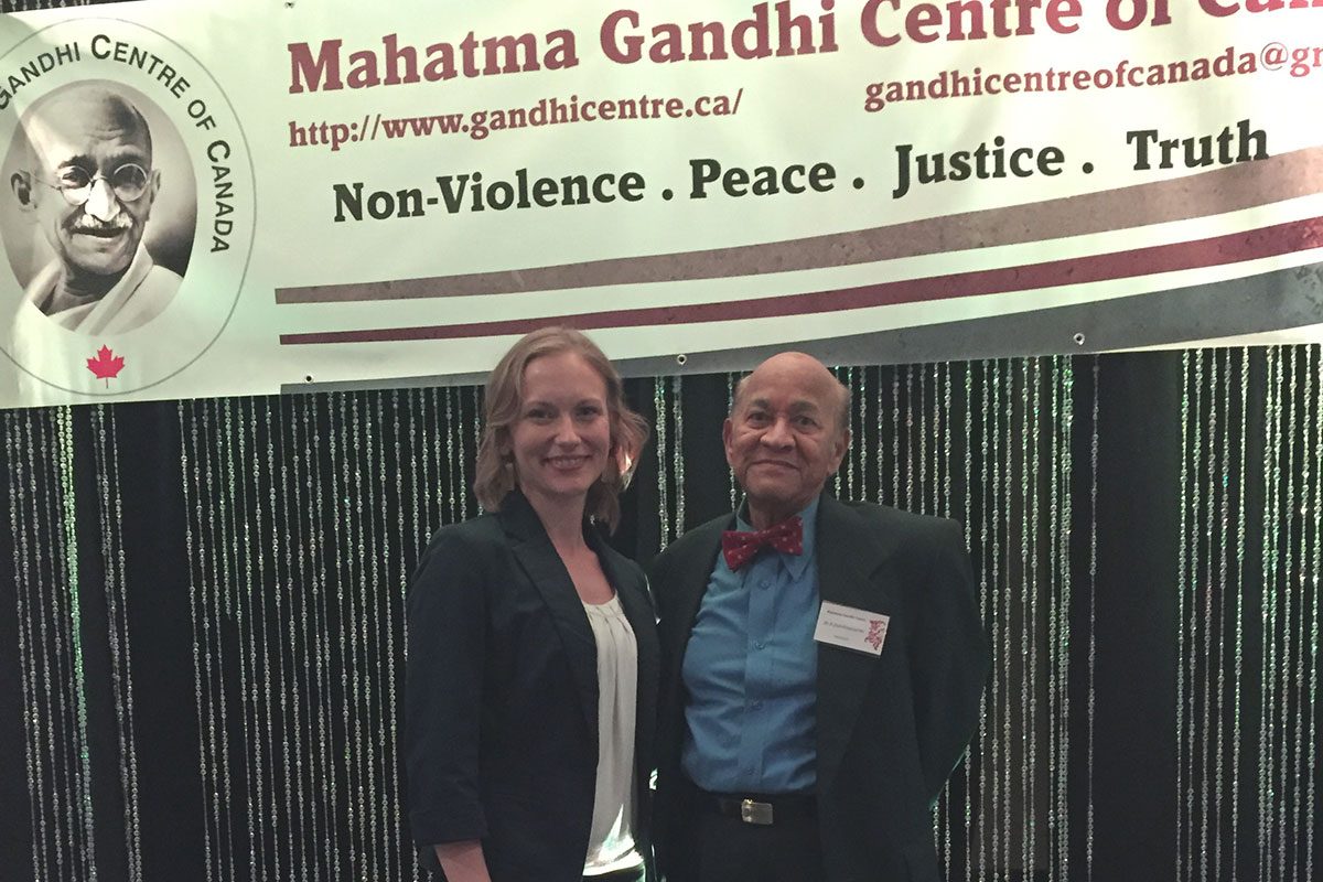 (L-R) Katelin Neufeld and Dr. Krishnamurti Dakshinamurti.