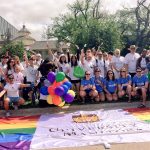 The U of M group at the 30th Annual Pride Winnipeg Parade.