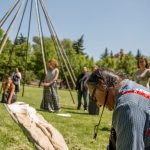 The teepee raising in June 2016 on Fort Garry campus.