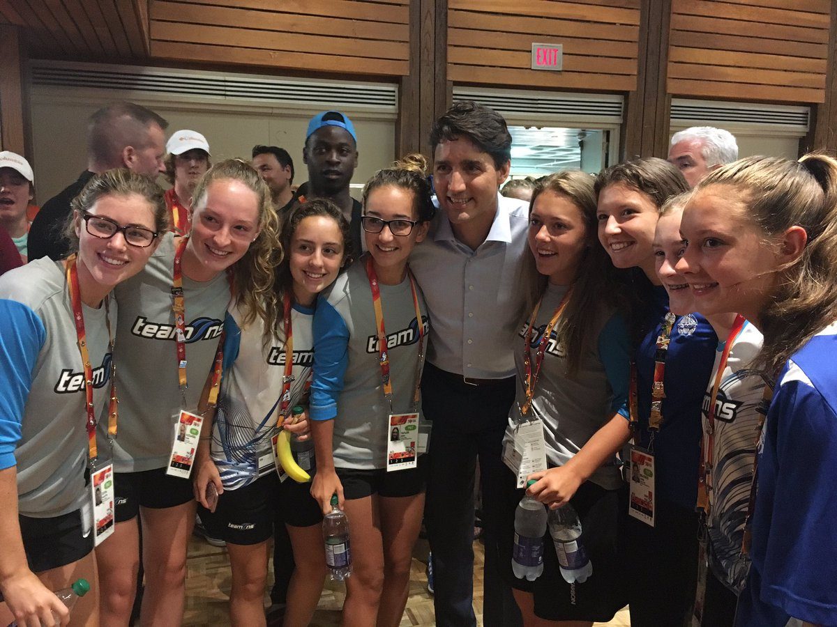 An athletes village visit from Prime Minister Trudeau. @umanitoba @JustinTrudeau #umanitoba #JCG2017