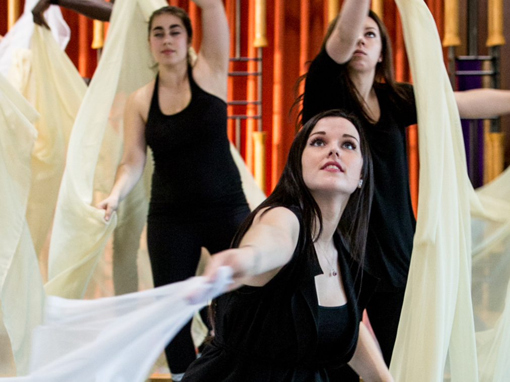 Students in a dance performance.