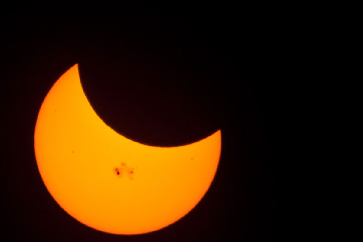 Partial solar eclipse image from October 2014 from Frank Carey/Flickr.