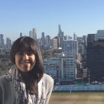 Yaffa Ludwig takes in the Melbourne skyline atop L'Oreal's head office in Australia.