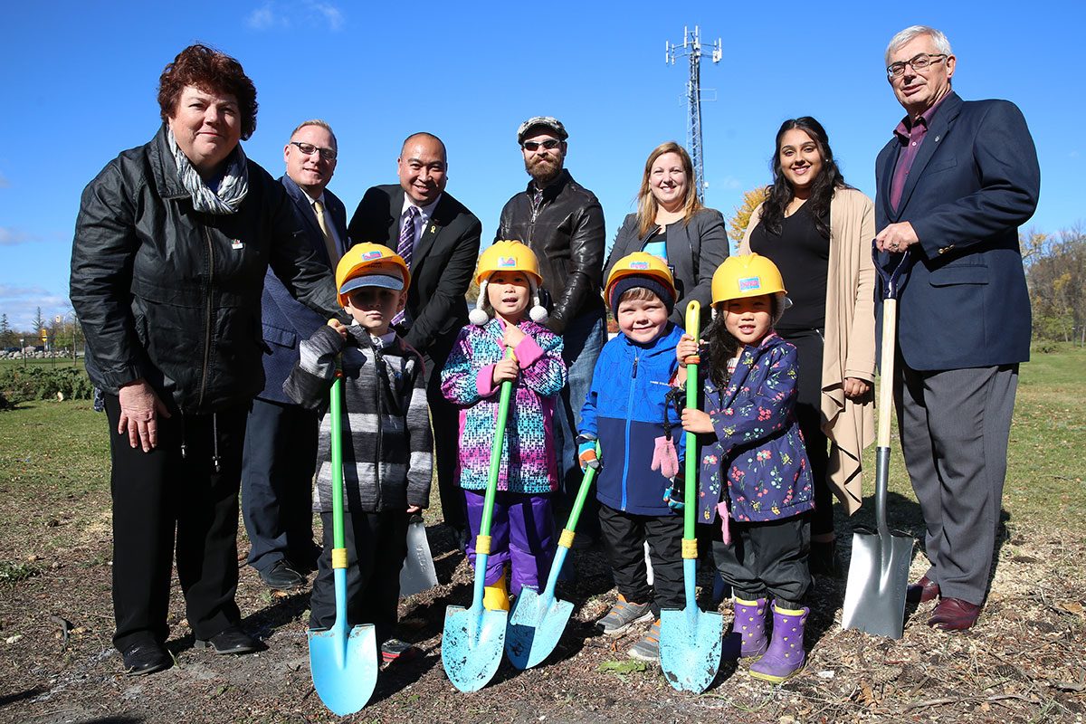 Groundbreaking ceremony on Oct. 5, 2017 for construction of the Campus Day Care Centre expansion.