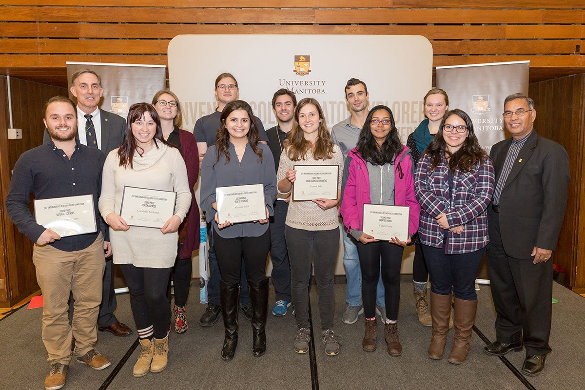 Winners for five different categories of the 2017 Undergraduate Research Poster Competition.
