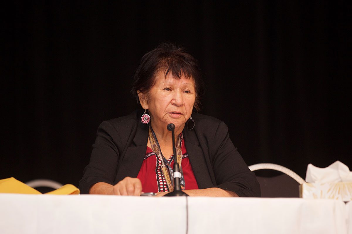 Elder-in-Residence, Marlene Kayseas shares her perspectives at the 3rd annual Building Reconciliation Forum.