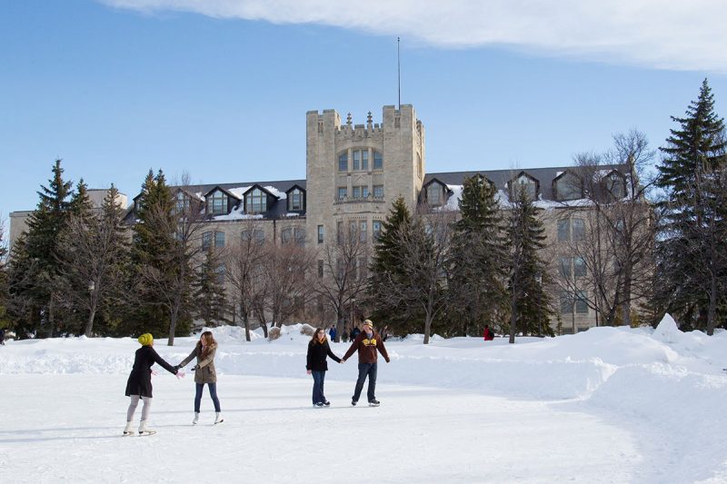 Skating on campus.