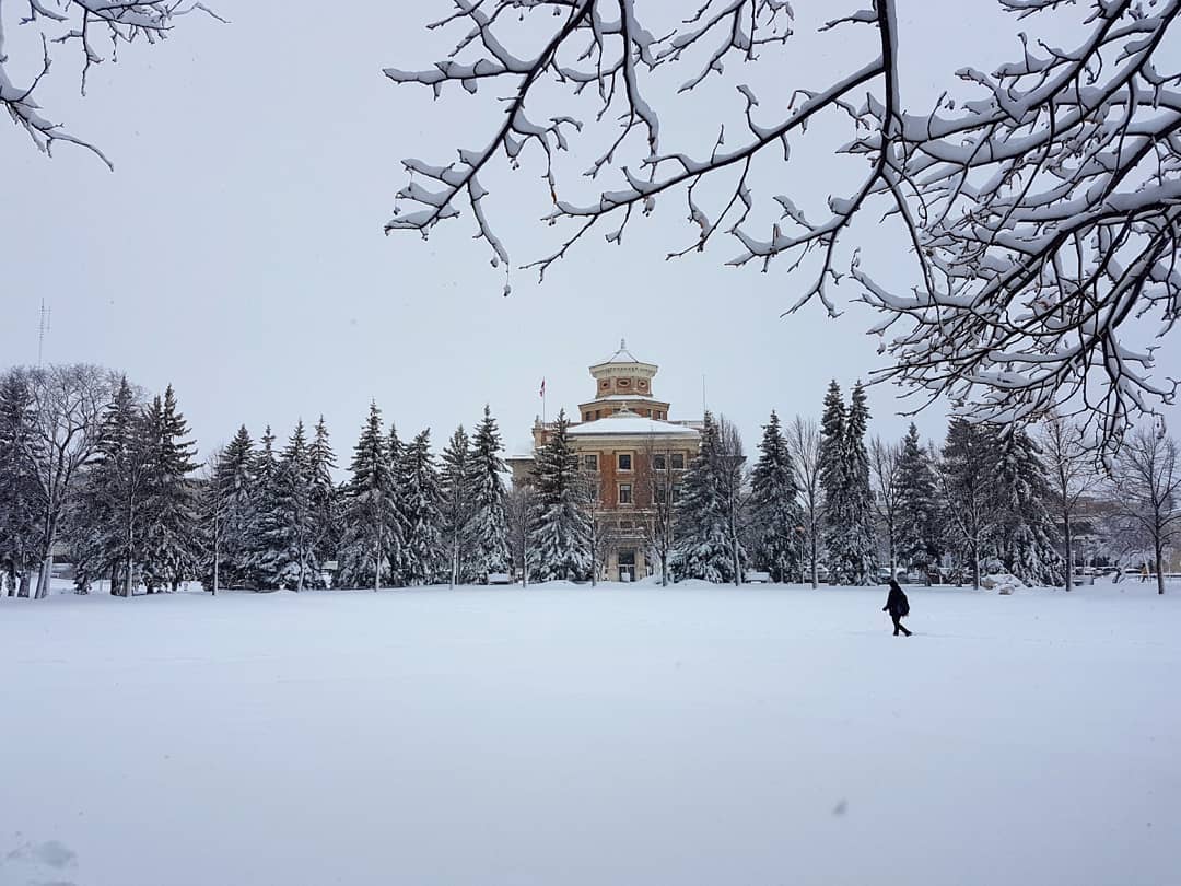 "A little late for snow but that's ok." Beautiful image of campus after Winnipeg's big snowstorm, captured on Instagram by Winnipeg_and_abroad