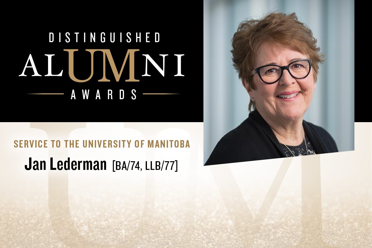 Jan Lederman: 2018 Distinguished Alumni Award Recipient for Service to the University of Manitoba