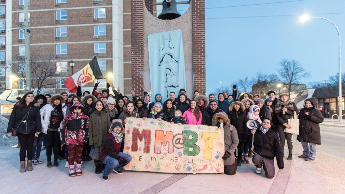 Service-Learning students at Bell Tower gathering