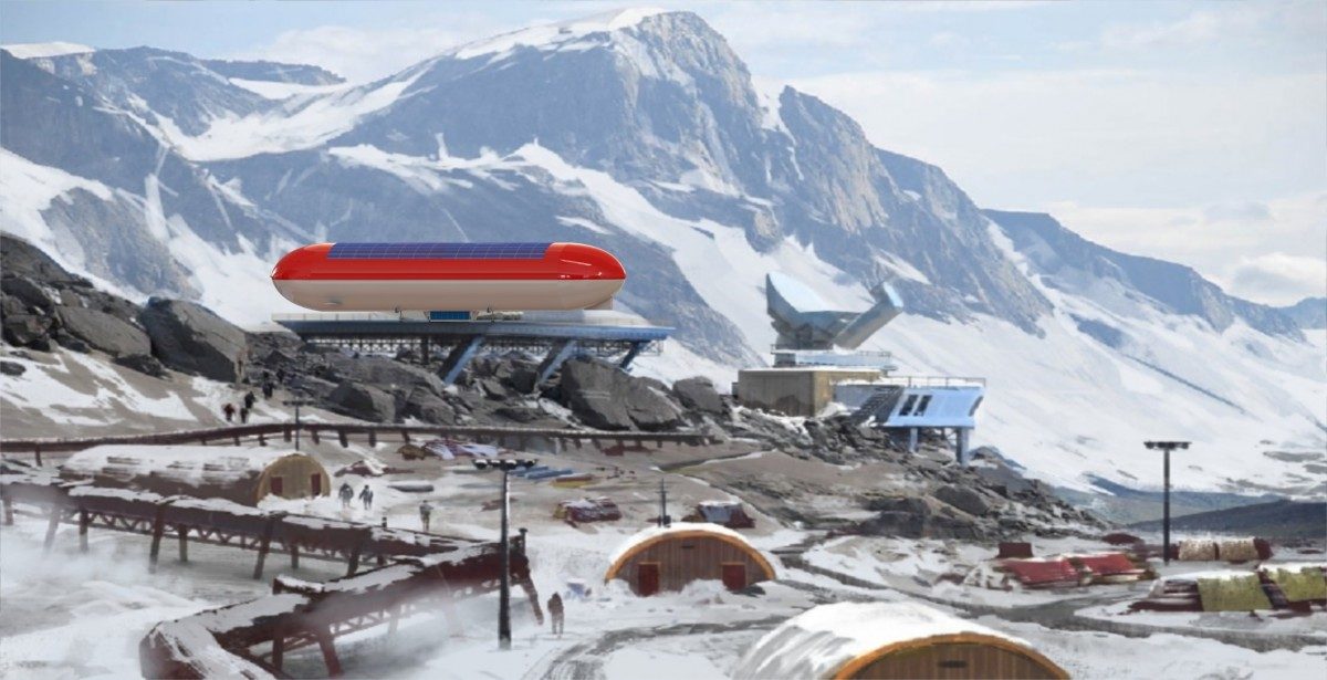 Artists's conception of an airship base that could revolutionize transportation in Canada's North