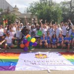 The U of M group at the 30th Annual Pride Winnipeg Parade.