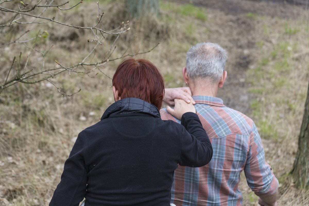 a mom cares for her elderly dad