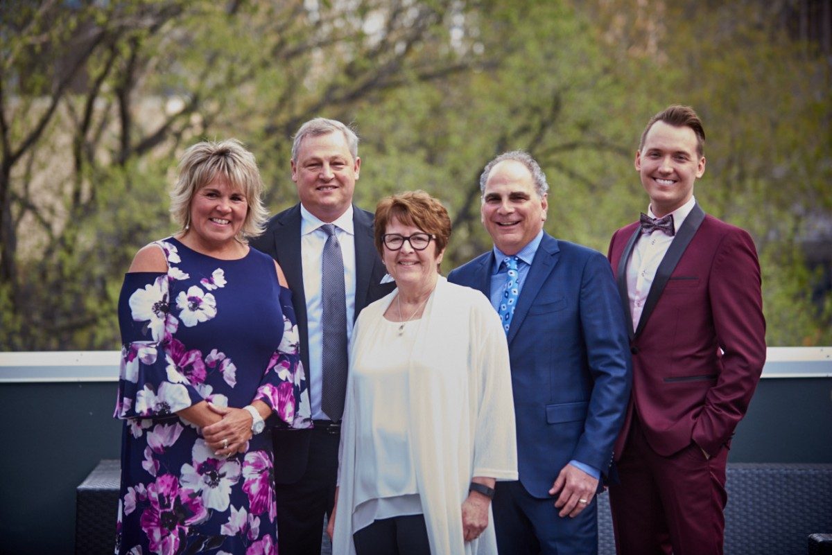 Recipients of the 2018 Distinguished Alumni Awards: (left to right) Tina Jones, Paul Soubry, Jan Lederman, Dr. Lorrie Kirshenbaum, Dr. Shayne Reitmeier