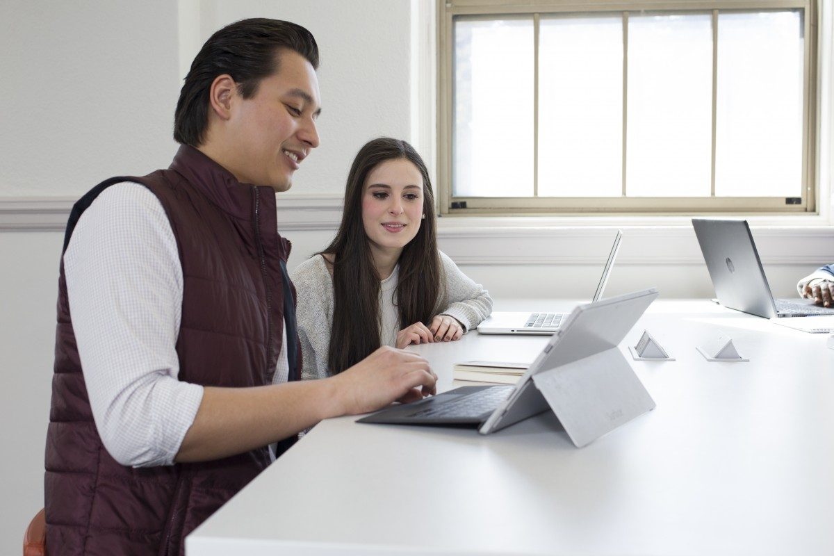 Students at a computer