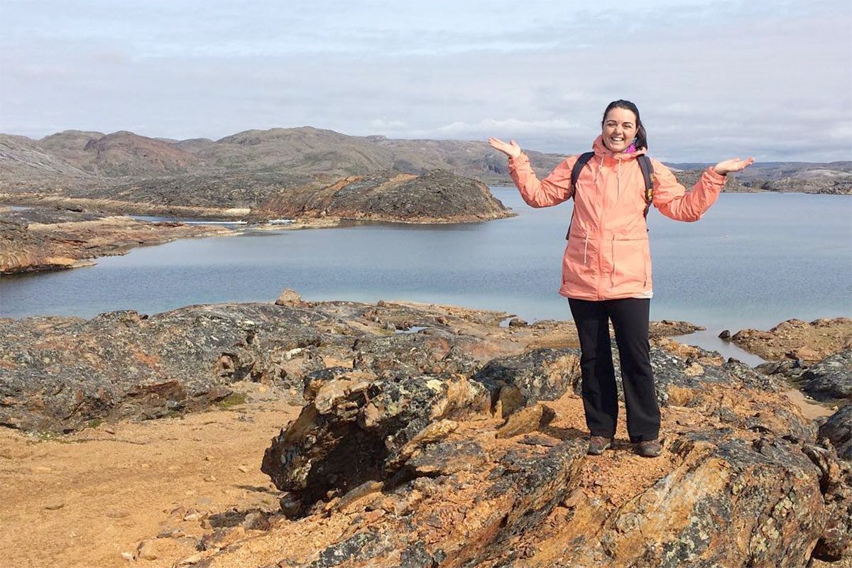 Amy Brown on the job in Katannilik Territorial Park in Nunavut. v