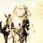 Max Steinkopf [BA/1902] – far right – visits the Great Sphinx of Giza in 1925 as part of a trip to the Middle East to celebrate the opening of the Hebrew University of Jerusalem. // U of M Archives