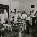 Agriculture students hone their skills in a dairy laboratory classroom. // PHOTO FROM UM DIGITAL COLLECTIONS - ARCHIVES & SPECIAL COLLECTIONS