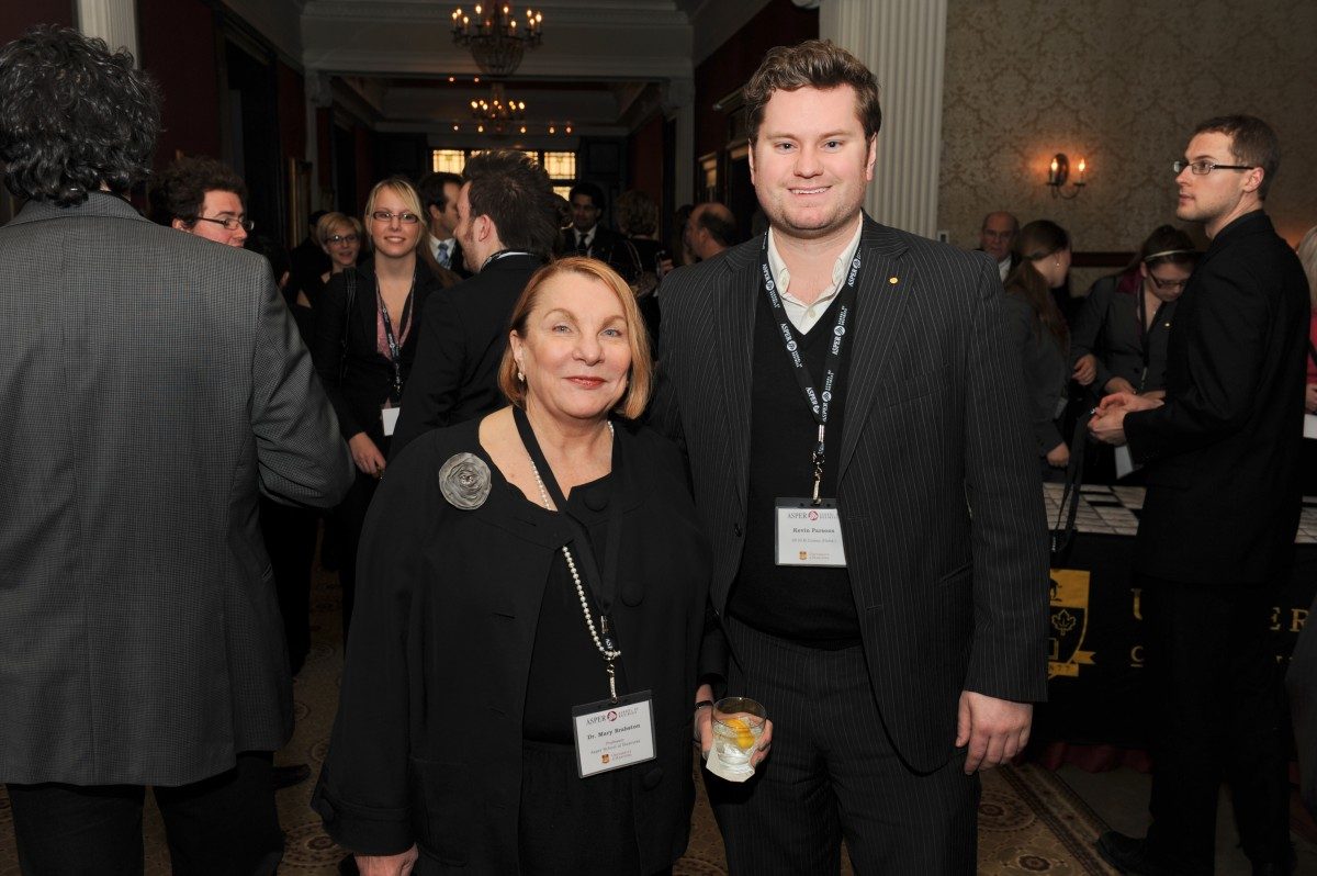 Mary Brabston with alumnus Kevin Parsons [BComm (Hons)/10].