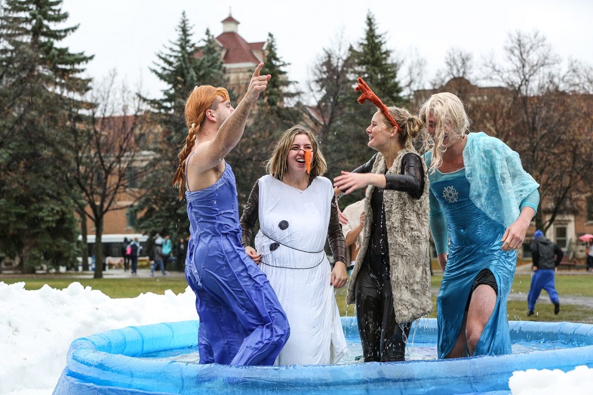 Students from the Asper School of Business take part in Chillin' for Charity, a fundraiser for the United Way.