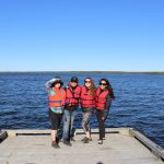 Veronica Sharkey, second from the right, with her fellow participants on the Churchill River outside Leaf Rapids in Northern Manitoba, 2017.