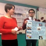 Students in the Immigration and Citizenship Law course, Amy Kam Ching Ng (2L) and Ihsan Daldaban (LLM), present their research back to the community that provided the topics. Photo by Shauna Labman.