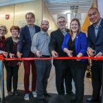 Susan Gottheil, Vice-Provost (Students);, Dawn Montebruno, Executive Director, Campus Children’s Centre; Jakob Sanderson, UMSU president; Carl Neumann, UMGSA president; David Barnard, U of M President and Vice-Chancellor; Sarah Guillemard, MLA Fort Richmond; and Jon Reyes, MLA St. Norbert