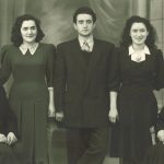 George Rubenfeld (centre) with his family in France, 1950. // Photo credit: Belle Jarniewski, Voices of Winnipeg Holocaust Survivors