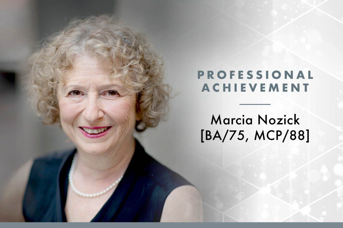 Marcia Nozick: 2019 Distinguished Alumni Award Recipient for Professional Achievement.