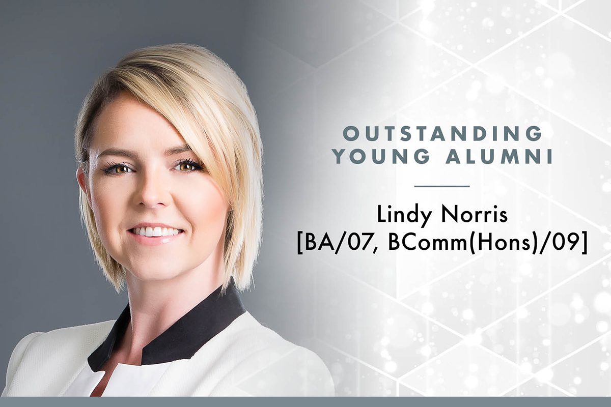 Lindy Norris, [BA/07, BComm (Hons)/09].