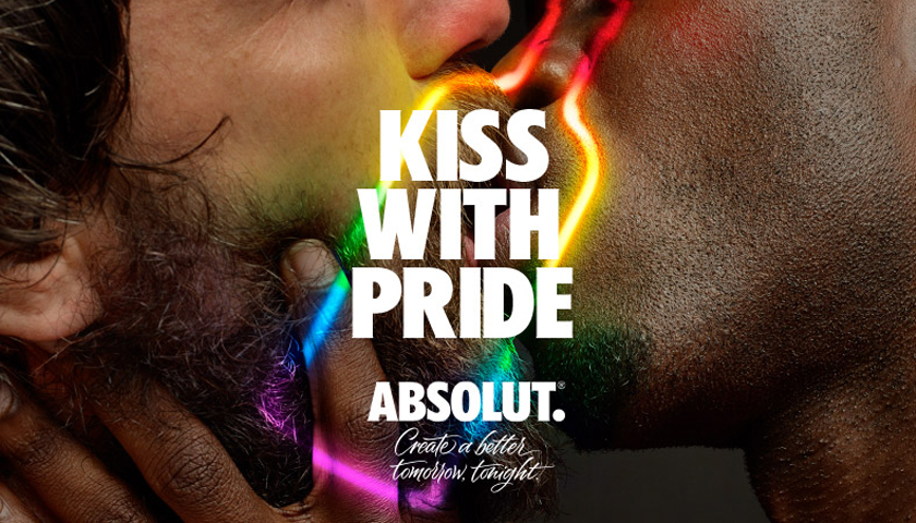 In 2017, Absolut Vodka ran their "Kiss With Pride" campaign