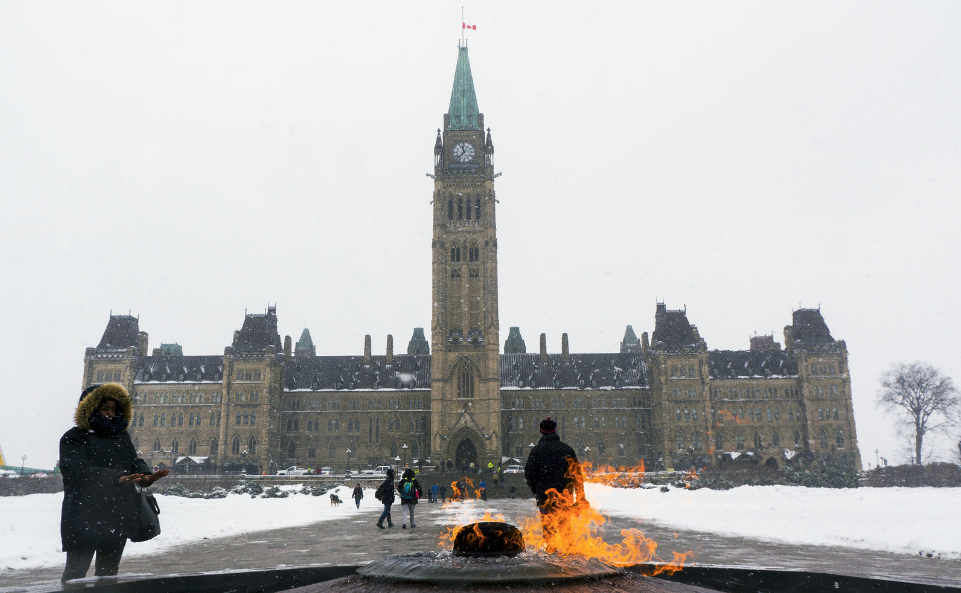 Parliament buildings in winter