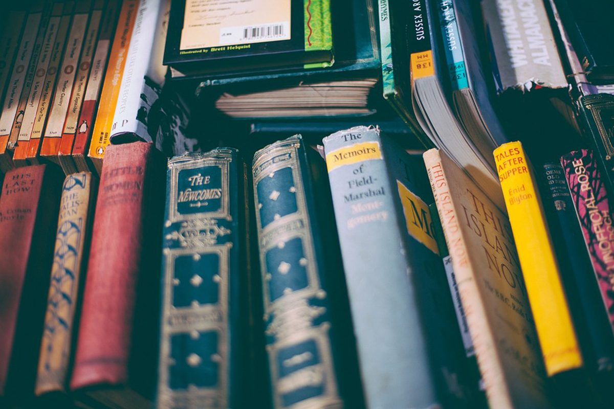 Books on a shelf. // Image from Pixabay
