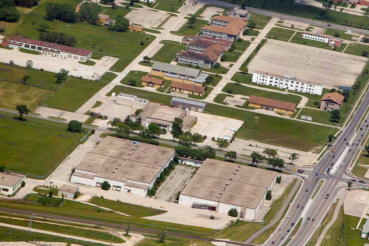 An aerial view of the Kapyong Barracks in an affluent area of Winnipeg, site of one of the most recent urban First Nations reserves. It will soon be transferred to seven Treaty One First Nations. // Image from Facebook