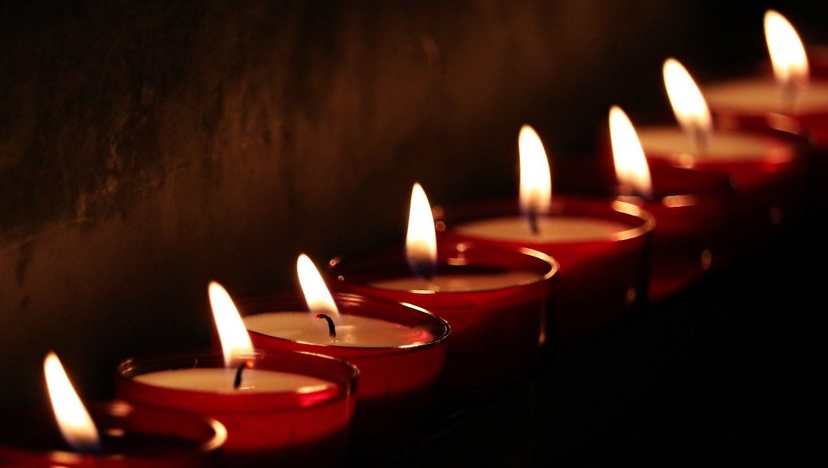 Candles lighted in mourning
