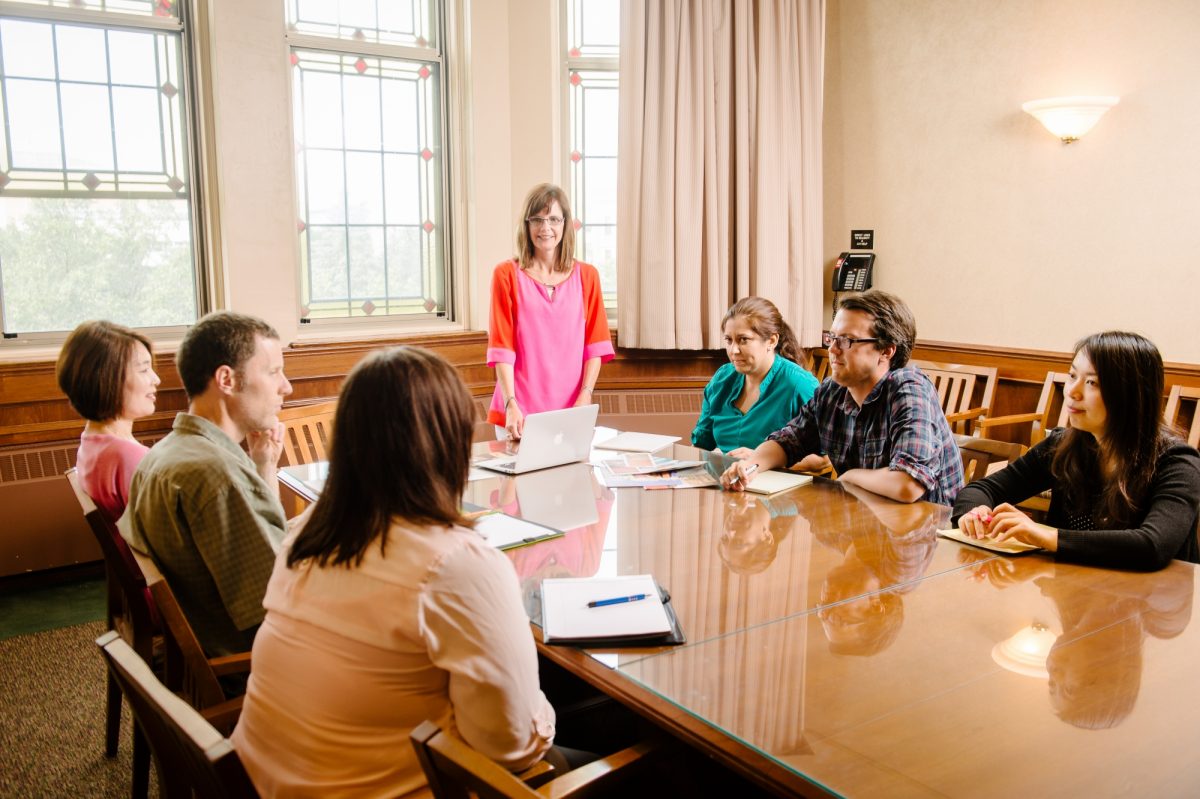 Christine Adams with her colleagues