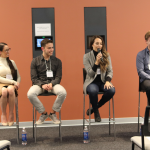 (Left to right): Marlee McMillan, Owner/Operator of Centered Care Inc., Noah Palansky, Co-Founder and CEO at TaiV, Giovanna Minenna, Founder and CEO at Brows by G., and Chris Schmidt, Co-Founder and CEO at Pluto Ventures.