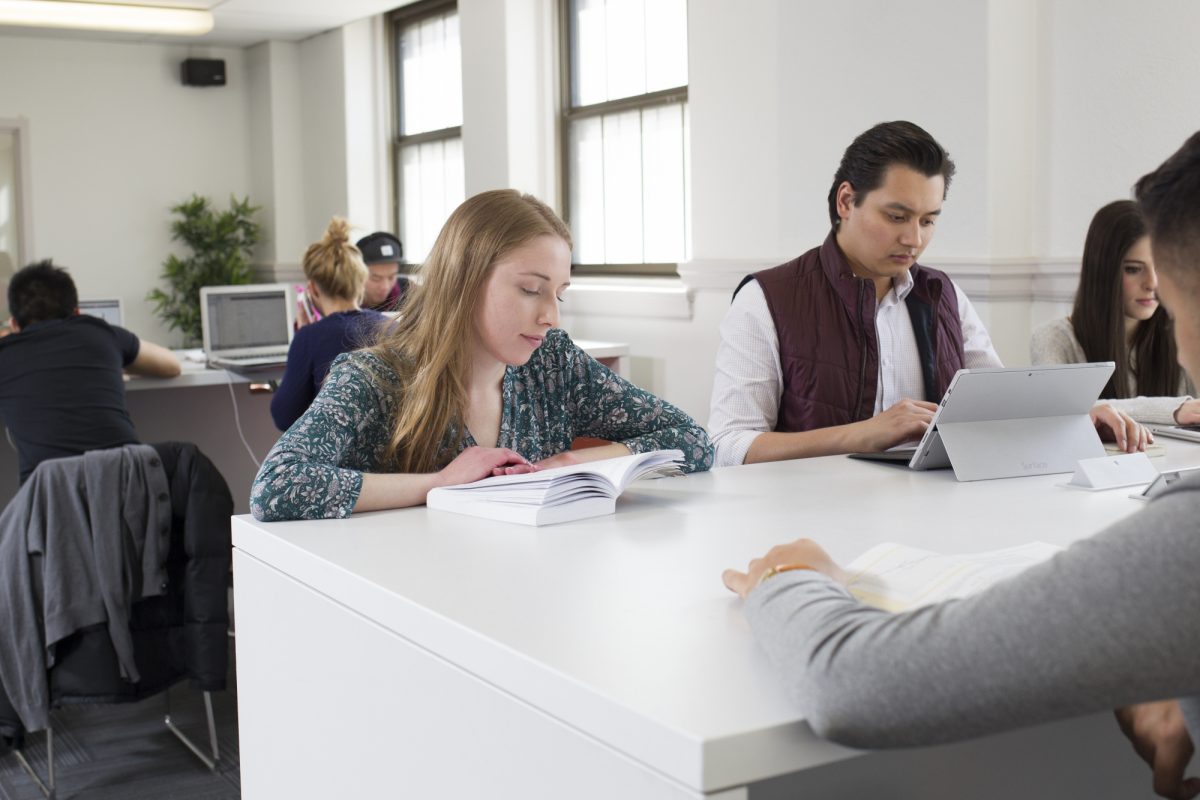 Students studying