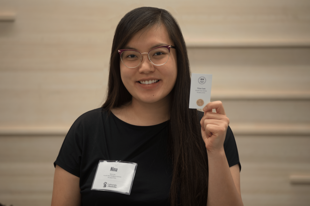 Student at a President's Scholars event.