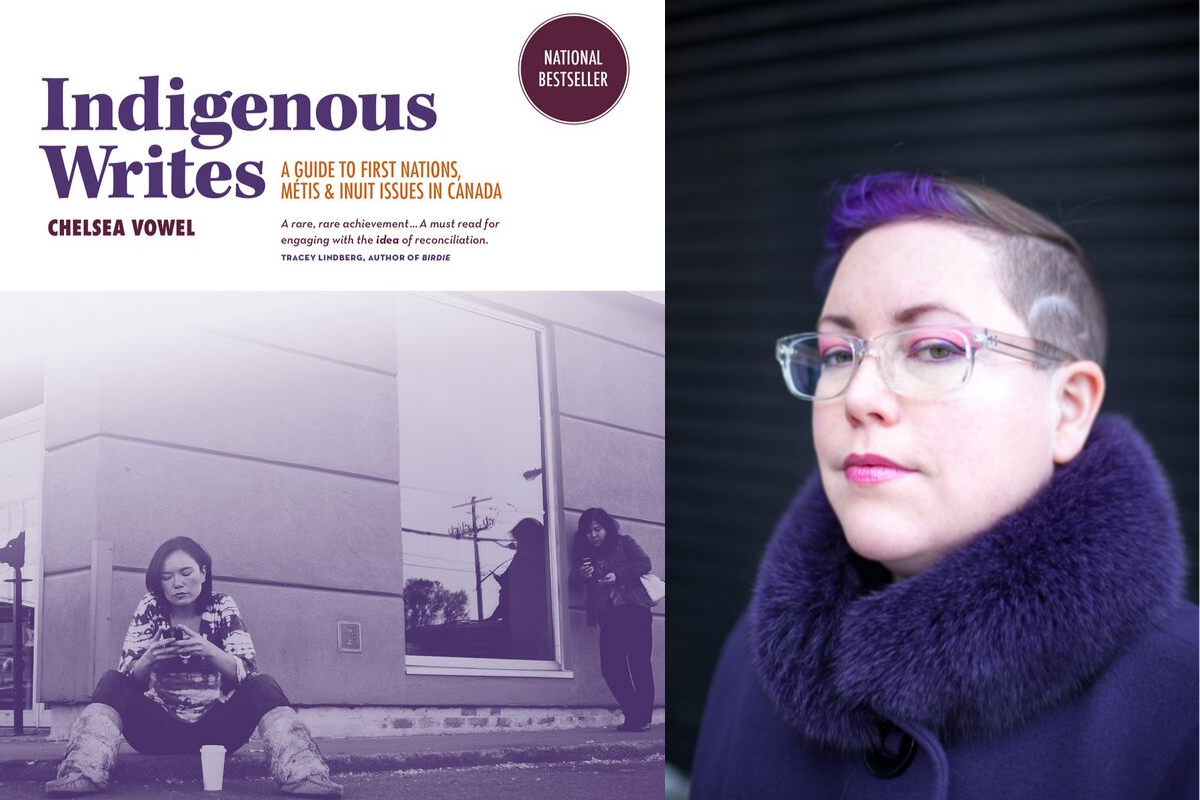Cover of Indigenous Writes by Chelsea Vowel, author photo