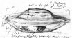 The sketch drawn by Stefan Michalak of the UFO that he encountered near Falcon Lake in 1967