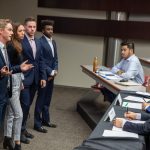 Asper undergraduate students pitch to judges at inaugural ENTR Pitch Competition.