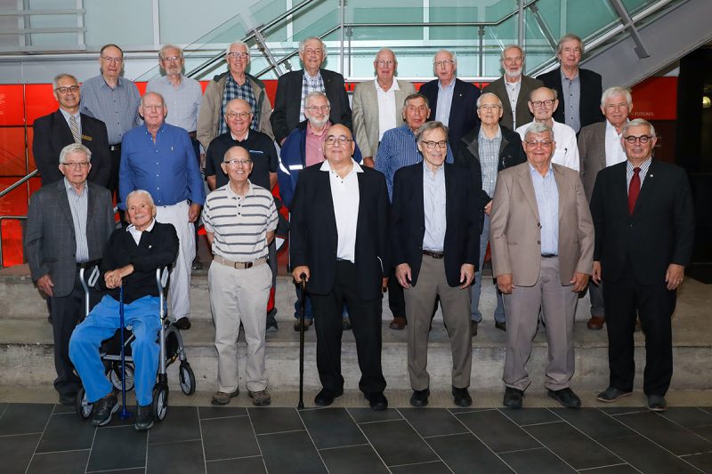 Engineering class of 1959 celebrated its 60th reunion in September with UM President David Barnard and Dean of Engineering Jonathan Beddoes.