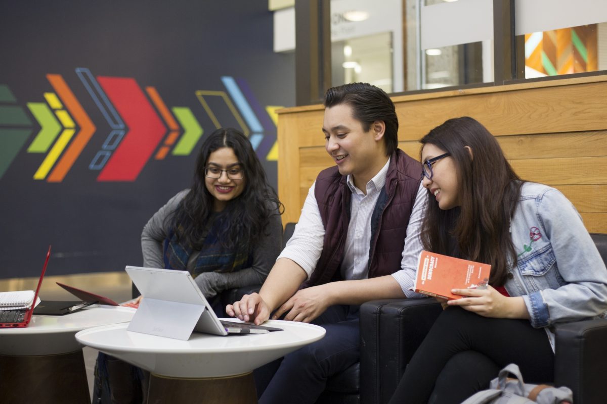 students on a laptop