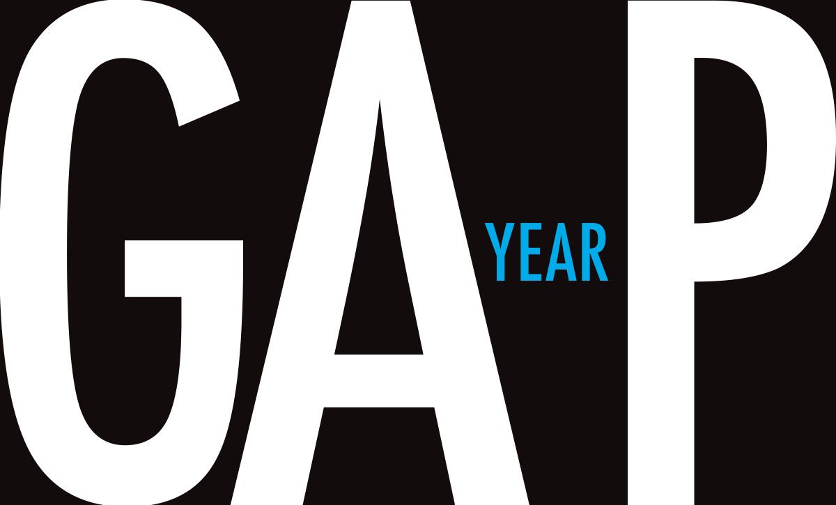 An illustration of the phrase Gap Year, where year appears between the A and P in GAP