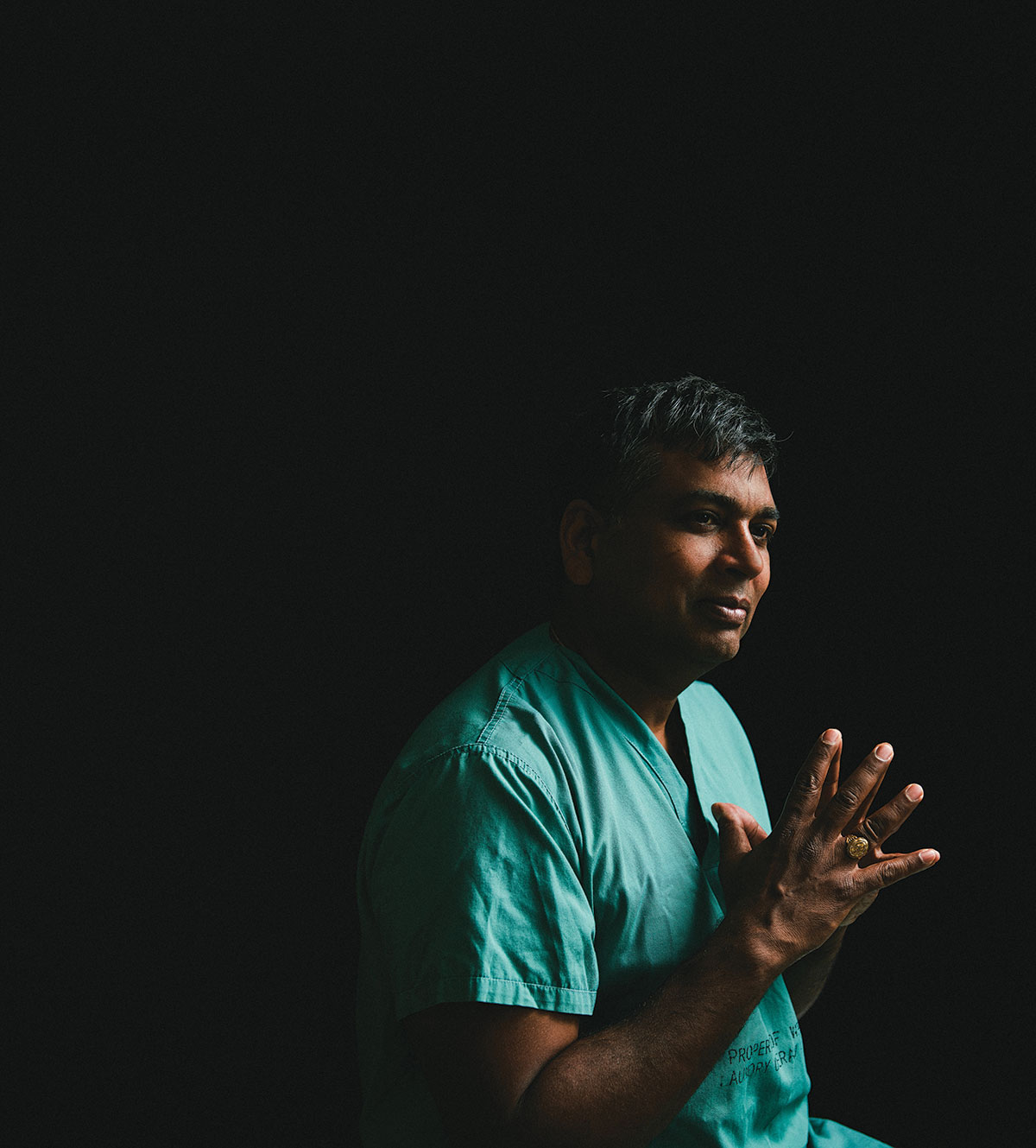 Dr. Sarvesh Logsetty's curiosity about suturing goes back to age four, to Hyderabad, India, where he would hang around the medical clinic run by his great-aunt // PHOTO BY DAVID LIPNOWSKI [BA(HONS)/08]
