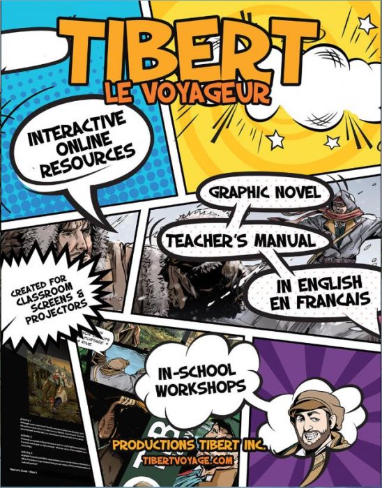 comic book style poster of Tibert le Voyageur